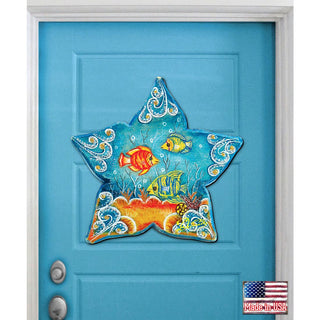 Sea Starfish Beach House Door Decor by G. DeBrekht - Coastal Holiday Decor - 8126151H