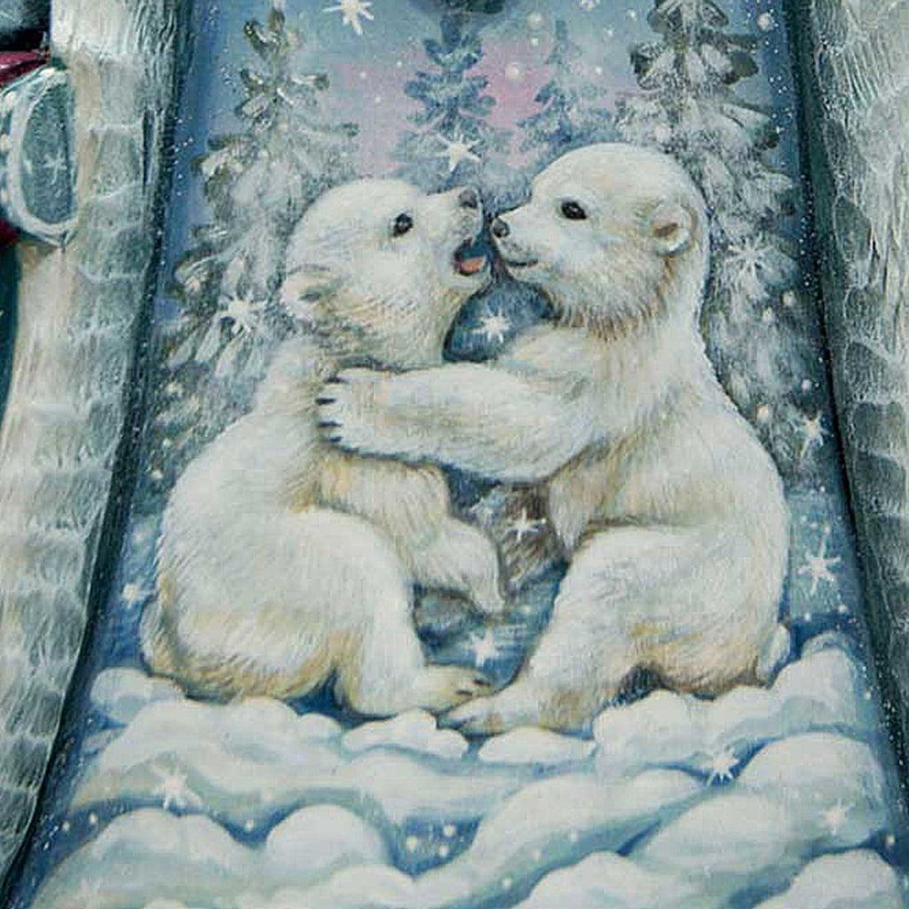 Playful Bears Santa Hand-Painted WOODCARVED Masterpiece by G. DeBrekht - Wildlife Holiday Decor - 2821479 *** PRE-ORDER - Handmade Just for You! ***