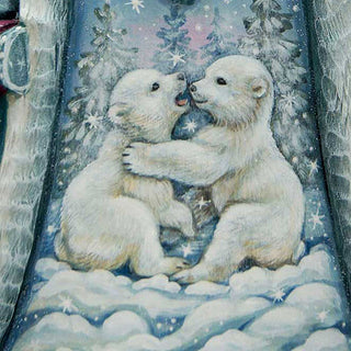 Playful Bears Santa Hand-Painted WOODCARVED Masterpiece by G. DeBrekht - Wildlife Holiday Decor - 2821479 *** PRE-ORDER - Handmade Just for You! ***