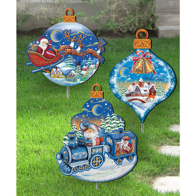 Ornamental Christmas Outdoor Garden Decor of 3 by G. DeBrekht - Christmas Decor - 8120125MS3