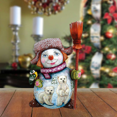 Polar Bear Family Hand-Painted WOODCARVED Masterpiece by G. DeBrekht - Wildlife Holiday Decor - 8215881