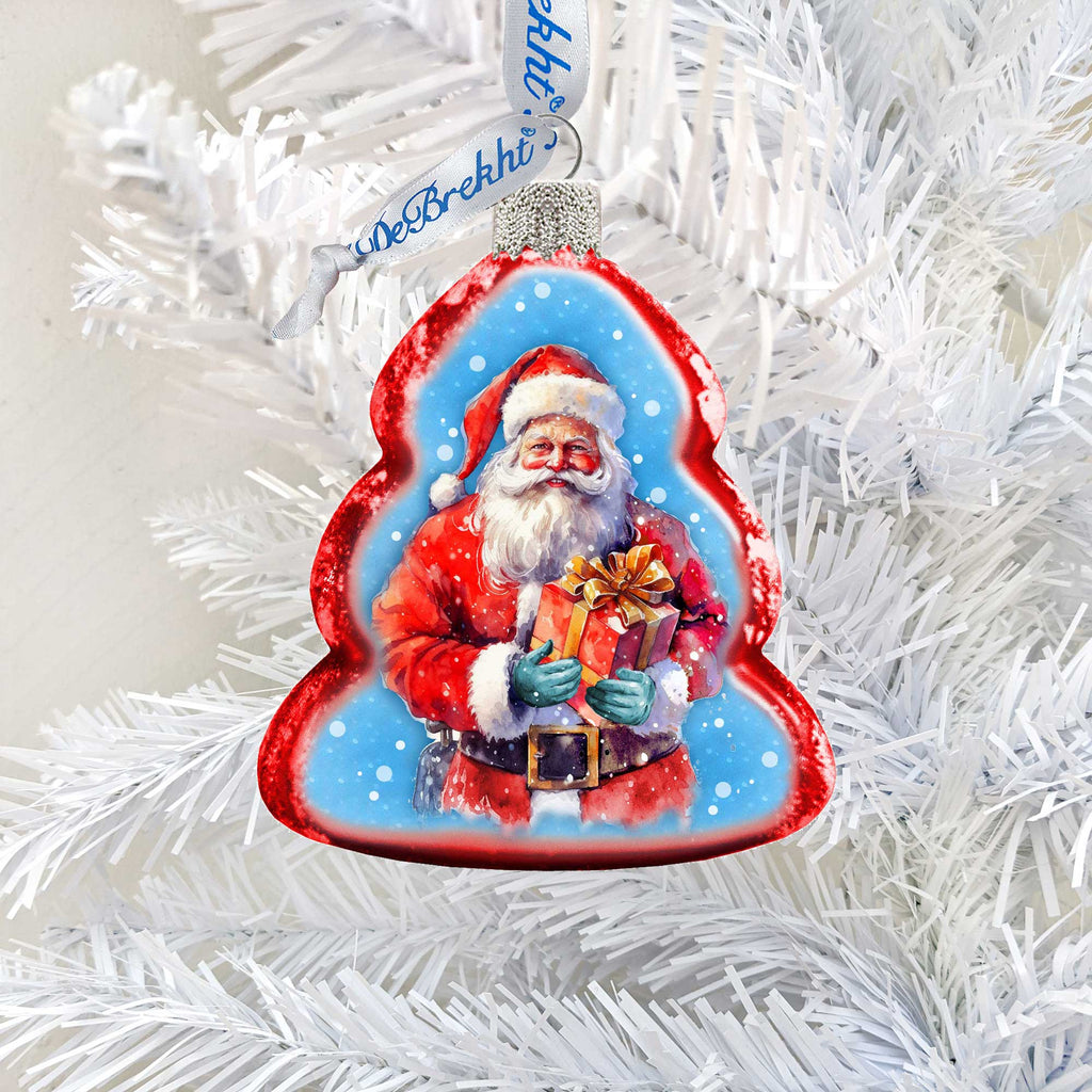 Santa's Gift Mercury Glass Ornaments by G. Debrekht - Christmas Santa Snowman Decor - 776013