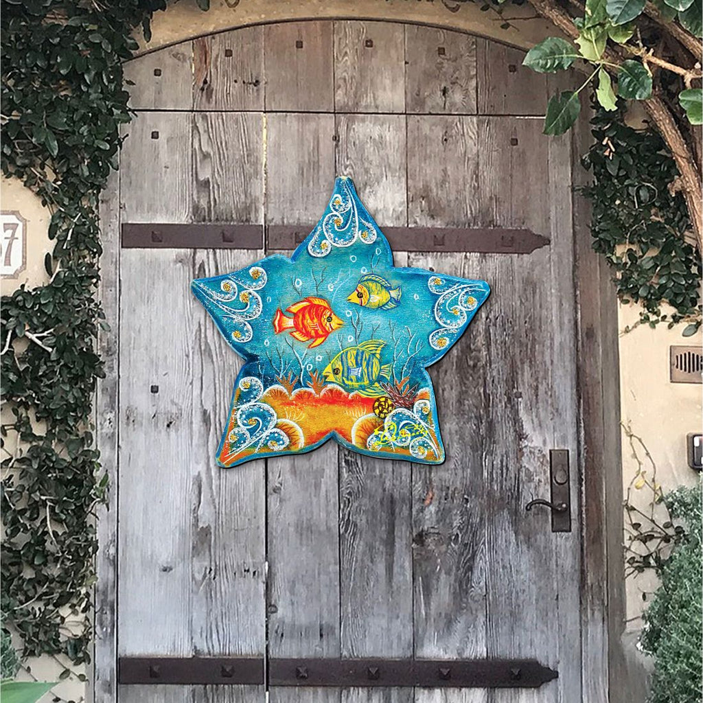 Sea Starfish Beach House Door Decor by G. DeBrekht - Coastal Holiday Decor - 8126151H
