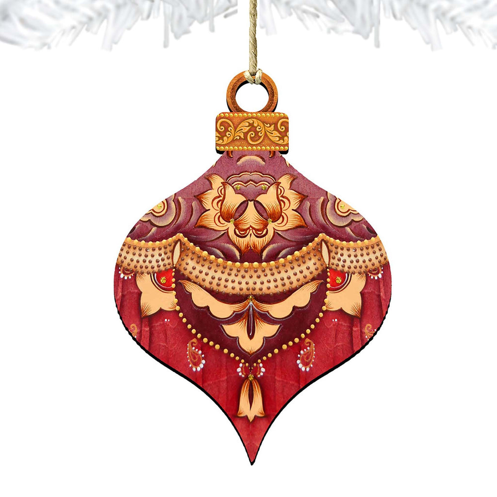 Red Round Ball Wooden Ornaments by G. DeBrekht - Christmas Decor - 8193148