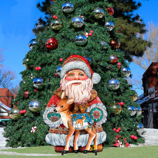 Deerest Friends Christmas Outdoor Yard Sign by G. DeBrekht - Christmas Santa Snowman Decor - 8118081F