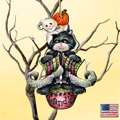 Spoooooky Boos! Wooden Ornaments by Jamie Mills-Price - Thanksgiving Halloween Decor - 8457409