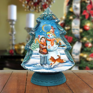 Snowman Secret Surprise Santa Box Handcrafted Christmas Figurine - G. DeBrekht - Christmas Santa Snowman Decor - 517913