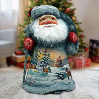 Frosted Sleigh Ride Santa Hand-Painted WOODCARVED Masterpiece by G. DeBrekht - Christmas Decor - 2821707 *** PRE-ORDER - Handmade Just for You! ***