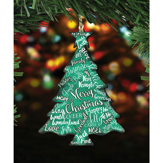 Merry Christmas Tree Wooden Ornaments - Tree Ornament by Nature Wonders - Christmas Decor - 8198112-2