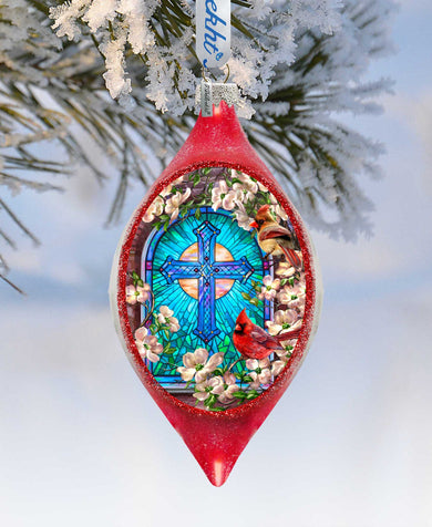 Sunday Morning Drop Glass Ornament by D. Gelsinger - Easter Spring Decor - 757-056-DG