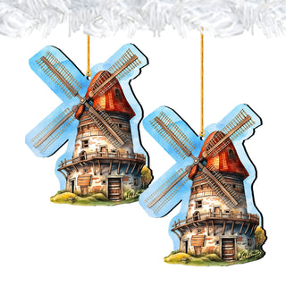 Windmill Decorative Wooden Ornaments by G. Debrekht - Love Family Decor - 8688313