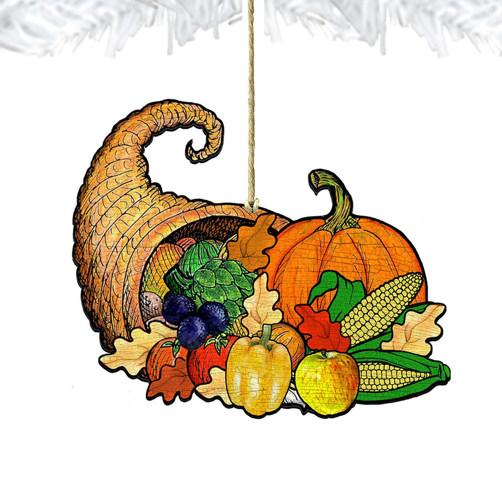 Give A Thanks Wooden Ornaments by G. DeBrekht - Thanksgiving Halloween Decor - 8158905