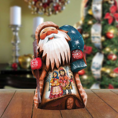 Forest Companions Santa Hand-Painted WOODCARVED Masterpiece by G. DeBrekht - Christmas Decor - 8215096 *** PRE-ORDER - Handmade Just for You! ***