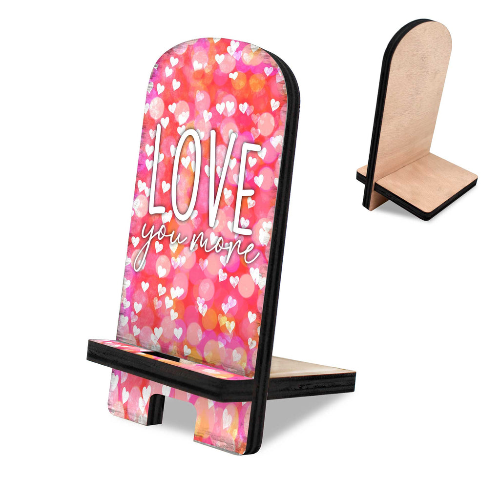 Love You More Cell Phone Stand Family Decor Wood Mobile Tablet Holder Charging Station Organizer - 892063