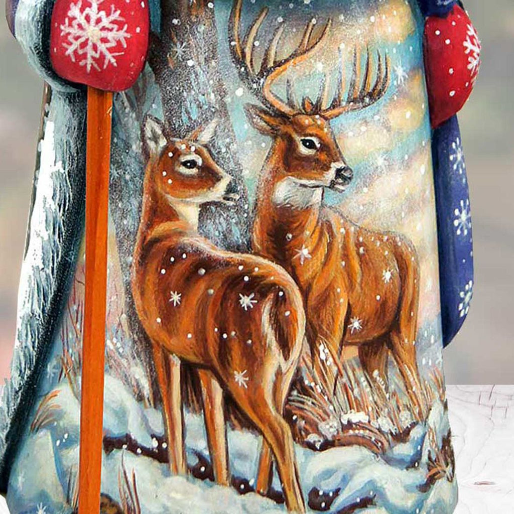 Santa Reindeer Family Hand-Painted WOODCARVED Masterpiece by G. DeBrekht - Wildlife Holiday Decor - 821512 *** PRE-ORDER - Handmade Just for You! ***