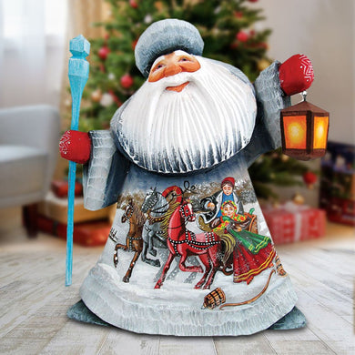 Santa Dashing Nights Hand-Painted WOODCARVED Masterpiece by G. DeBrekht - Christmas Decor - 821561 *** PRE-ORDER - Handmade Just for You! ***
