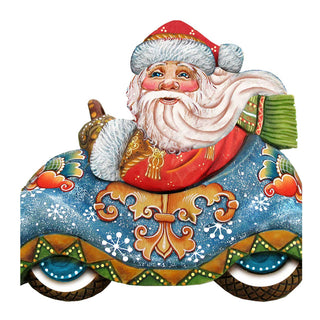 Santa In the Car Christmas Door Decor by G. DeBrekht - Christmas Santa Snowman Decor - 8112045H