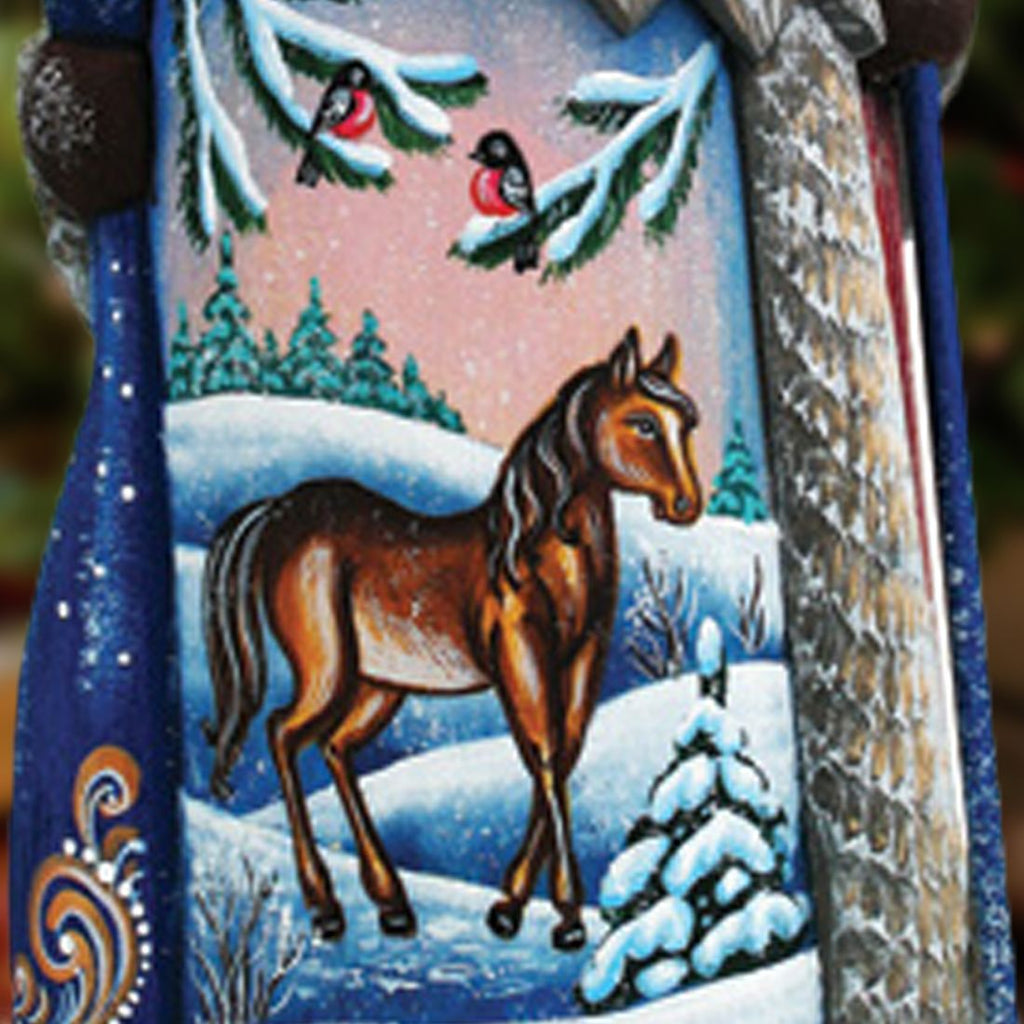 Santa Woodland Pony Hand-Painted WOODCARVED Masterpiece by G. DeBrekht - Wildlife Holiday Decor - 821591