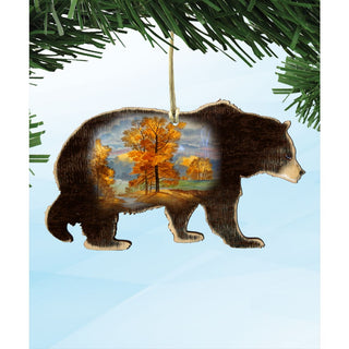 Black Bear Wooden Ornaments - Tree Ornament by G. DeBrekht - Wildlife Holiday Decor - 8198215-2