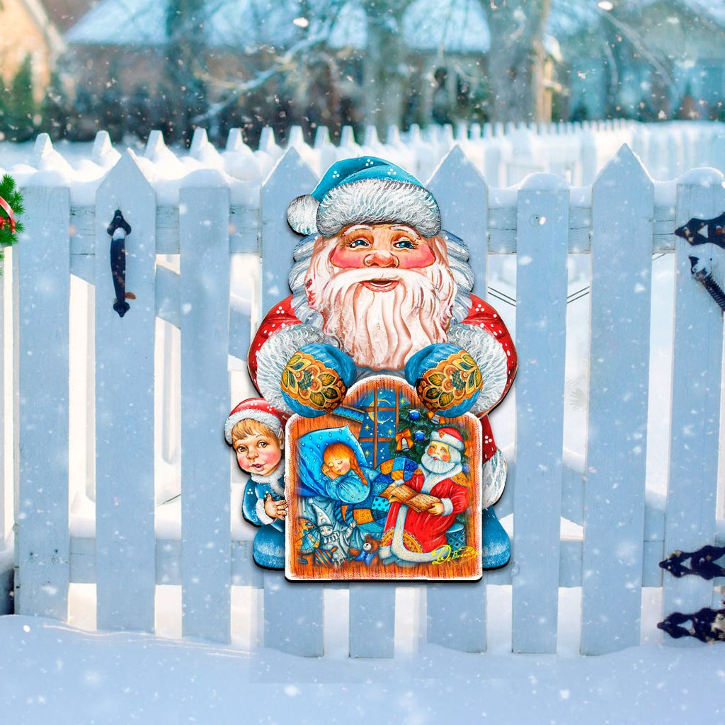 Christmas Night Christmas Door Decor by G. DeBrekht - Christmas Santa Snowman Decor - 8119173H