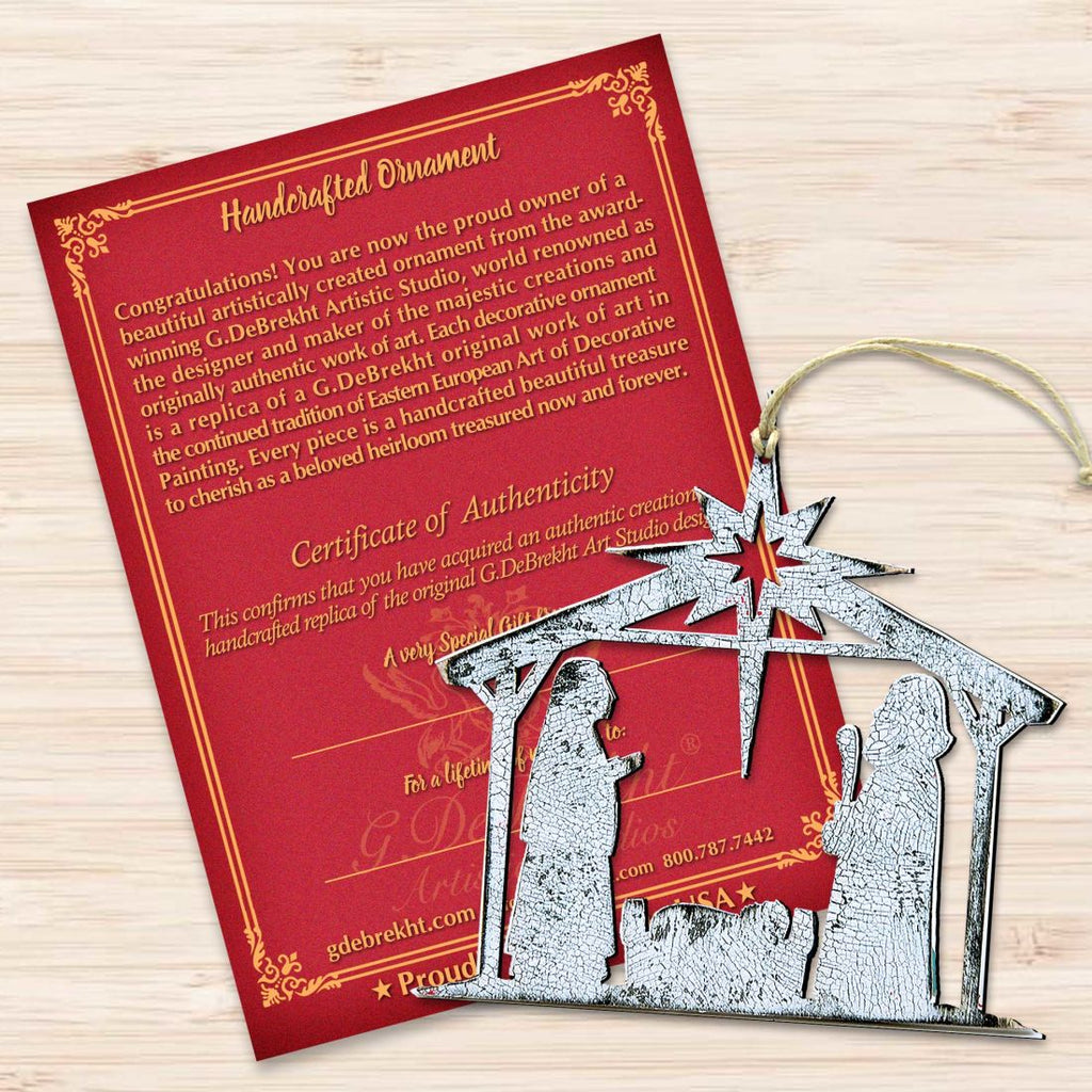 Rustic Rising Star Nativity Wooden Ornaments by G. DeBrekht - Nativity Holiday Decor - 8198851