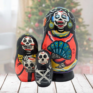 Halloween Hand-Painted Doll Matreshka Nesting Hand-Painted Doll by G. DeBrekht - Thanksgiving Halloween Decor - 14738