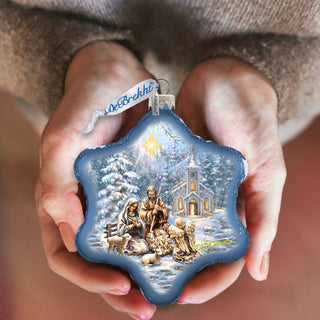Nativity at the Chapel Glass Ornament by D. Gelsinger - Nativity Holiday Decor - 754-101-DG