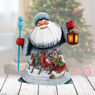 Santa Dashing Nights Hand-Painted WOODCARVED Masterpiece by G. DeBrekht - Christmas Decor - 821561 *** PRE-ORDER - Handmade Just for You! ***