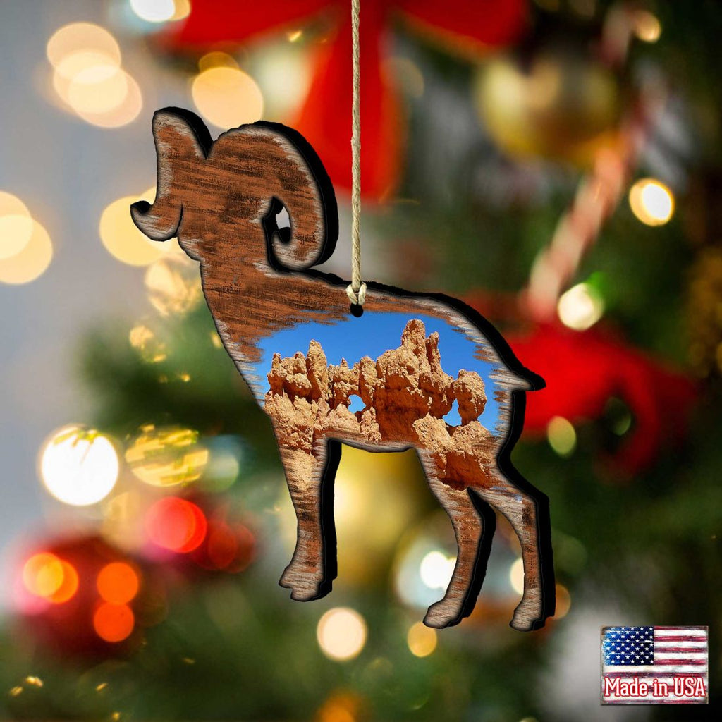 Goat Shaped Wooden Ornaments by Nature Wonders - Wildlife Holiday Decor - 8198228