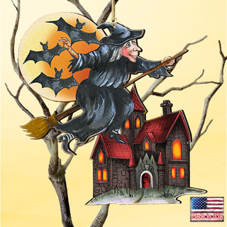 Witch Halloween Wooden Ornaments by G. DeBrekht - Thanksgiving Halloween Decor - 8114010