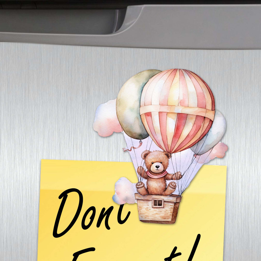 a picture of a teddy bear in a hot air balloon