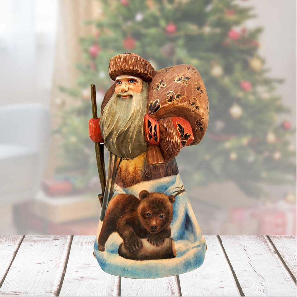 Nostalgic Bear Santa Hand-Painted WOODCARVED Masterpiece by G. DeBrekht - Wildlife Holiday Decor - 291725 *** PRE-ORDER - Handmade Just for You! ***