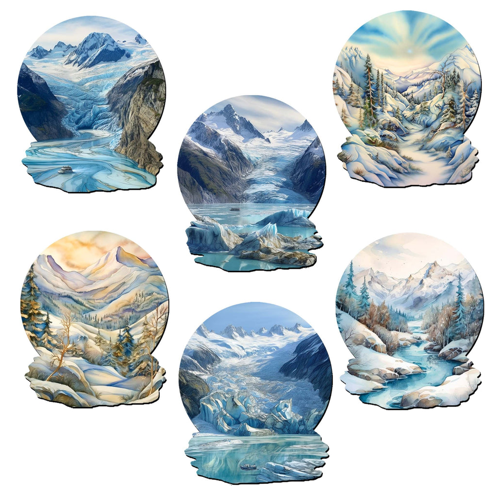 Northern Wonders Decorative Wooden Magnets Set of 6 by G. Debrekht - Wildlife Decor - 8090119G-S6