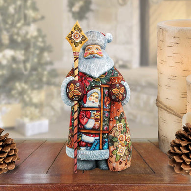 Give a Gift Santa Hand-Painted WOODCARVED Masterpiece by G. DeBrekht - Christmas Decor - 215823 *** PRE-ORDER - Handmade Just for You! ***