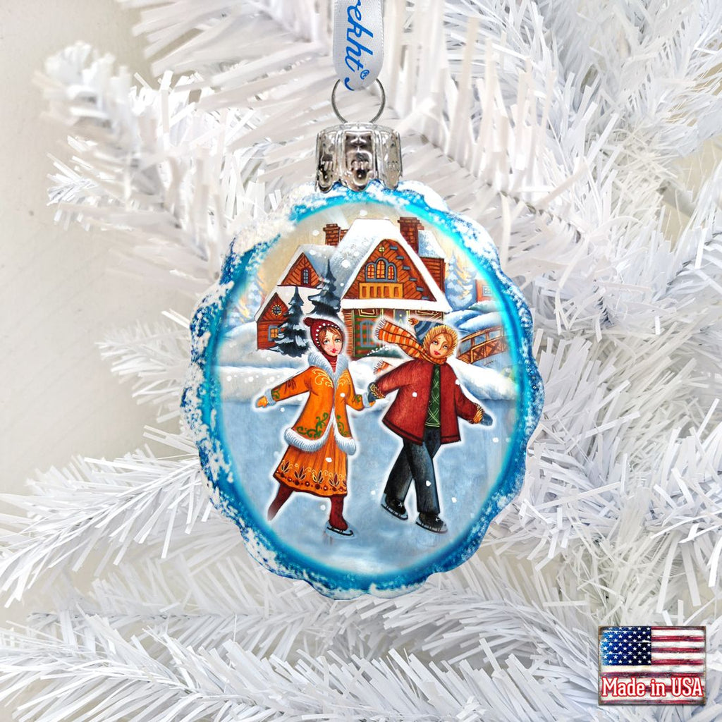 Fun Skiing Mercury Glass Ornament by G. DeBrekht - Christmas Decor - 773022
