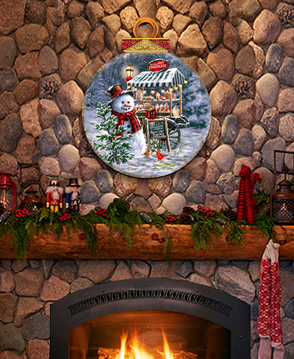 Hot Chocolate Stand - Frosty Fun Holiday Door Decor by D. Gelsinger - Christmas Santa Snowman Decor - 8611087H-DG