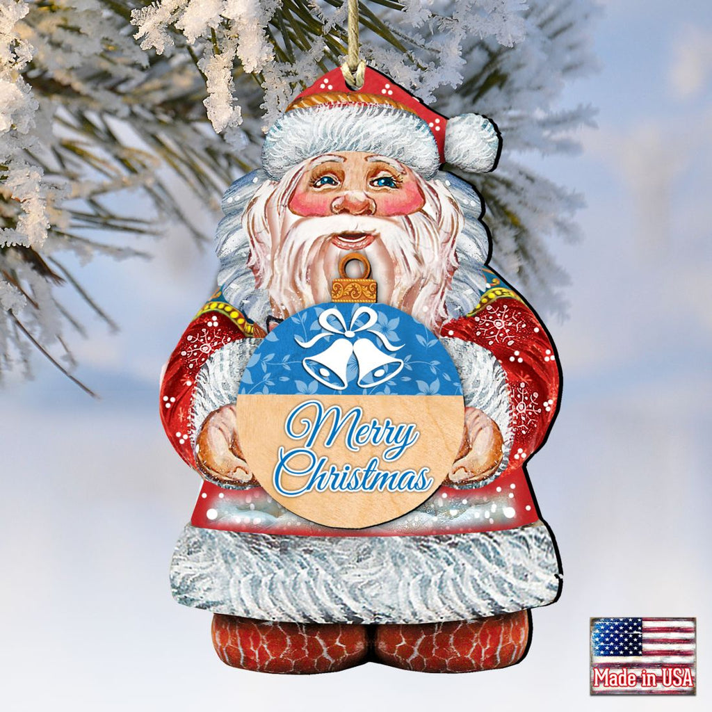 Merry Christmas Wooden Ornaments by G. DeBrekht - Christmas Santa Snowman Decor - 8117810-MC