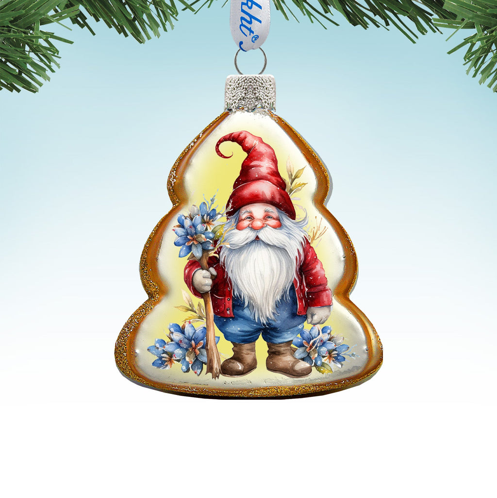 Christmas Gnome Mercury Glass Ornaments by G. Debrekht - Christmas Santa Snowman Decor - 776016