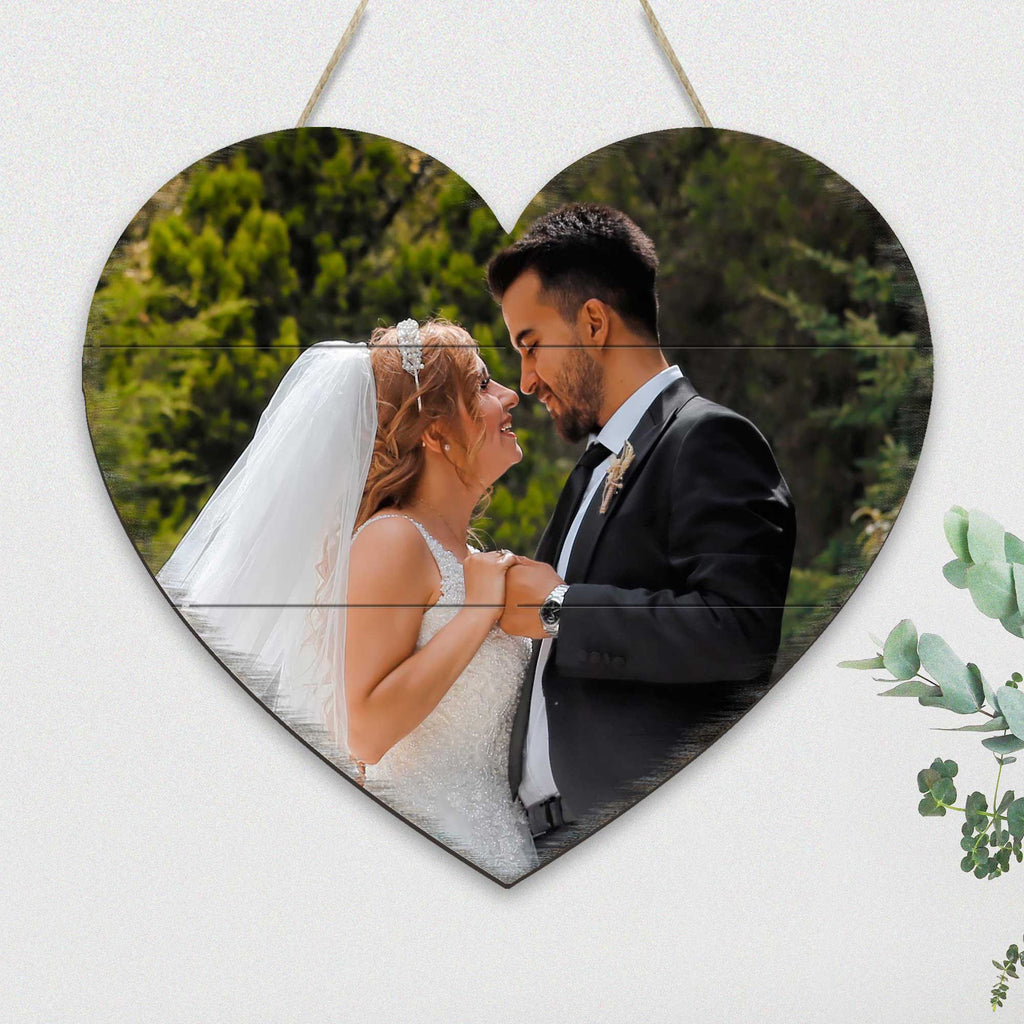 Personalized Gift Heart Photo - Custom Portrait on Wood