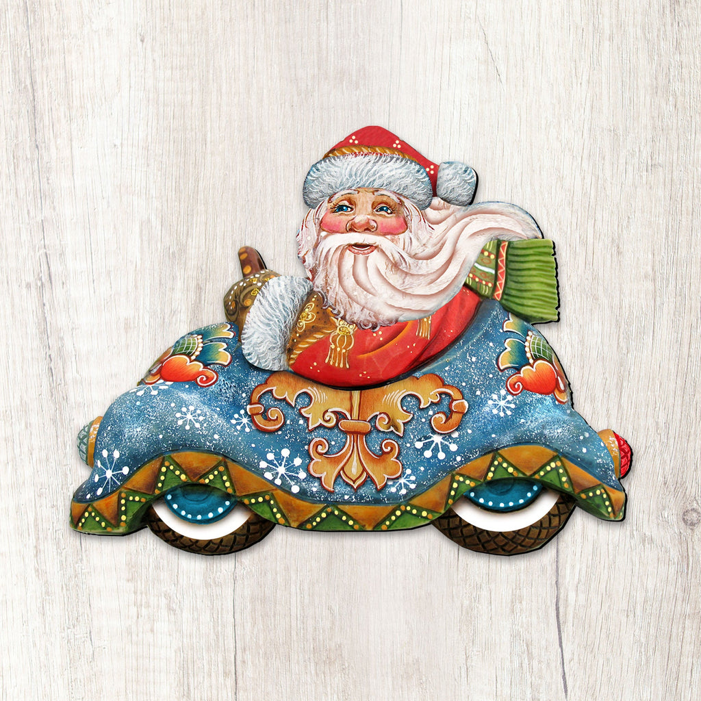 Santa In the Car Christmas Door Decor by G. DeBrekht - Christmas Santa Snowman Decor - 8112045H
