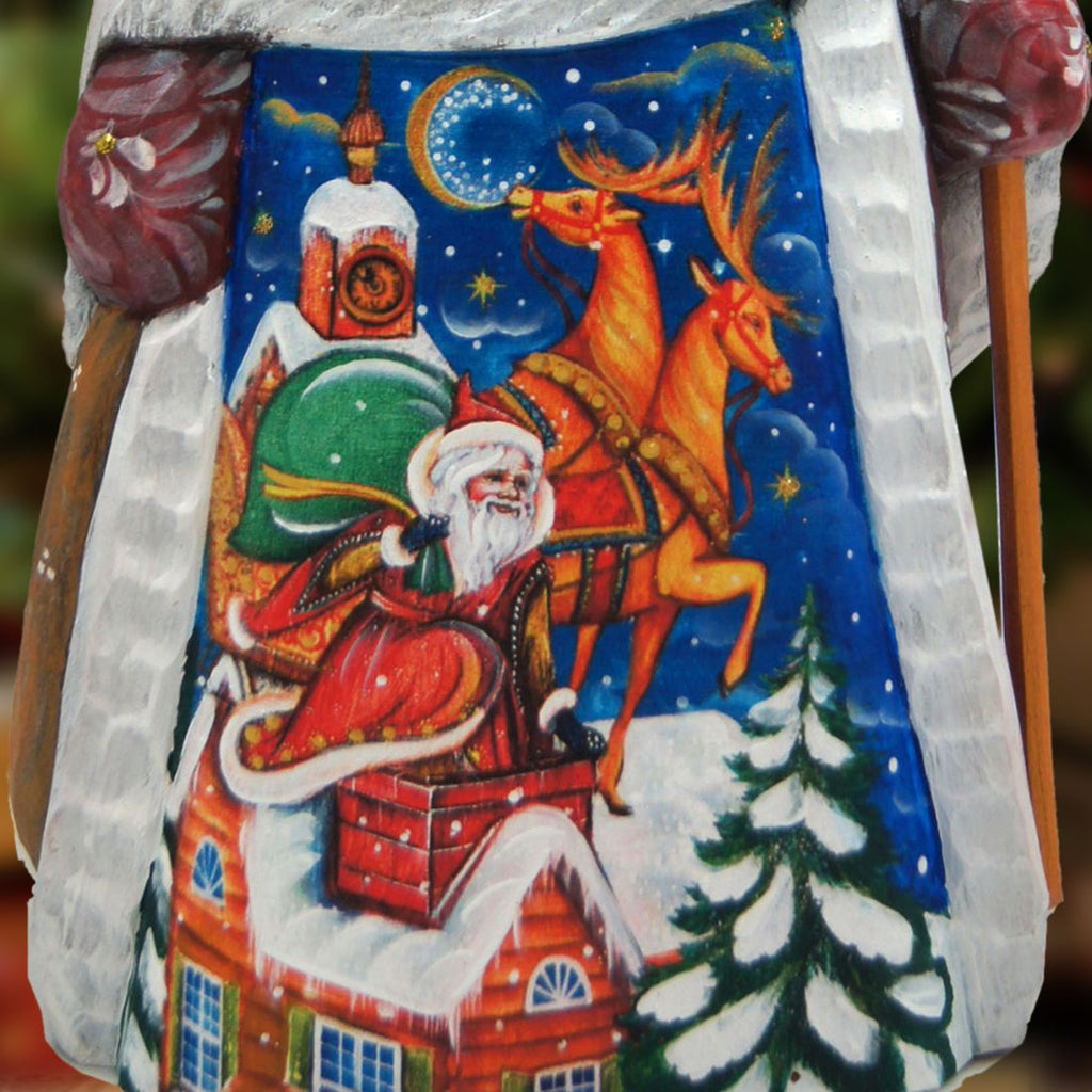 Santa Chimney Hand-Painted WOODCARVED Masterpiece by G. DeBrekht - Christmas Decor - 821552