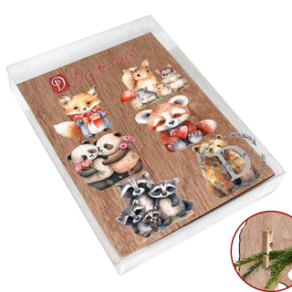Forest Animals Clip-On Eco Wood Decorative Ornaments Set of 6 by G. Debrekht - Christmas Decor - 8090021C-S6
