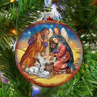Regal Nativity Glass Ornament by G. DeBrekht - Nativity Holiday Decor - 73369