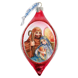 Nativity Red Drop Glass Ornament by G. DeBrekht - Nativity Holiday Decor - 757-021R