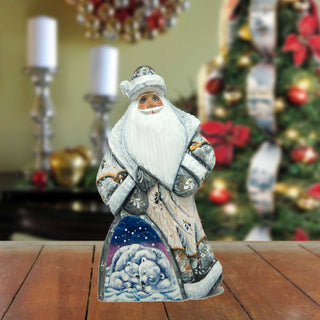Polar Cubs Dancing Santa Hand-Painted WOODCARVED Masterpiece by G. DeBrekht - Wildlife Holiday Decor - 8214820