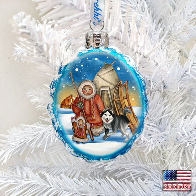 Eskimo Mercury Glass Ornament by G. DeBrekht - Wildlife Holiday Decor - 771051