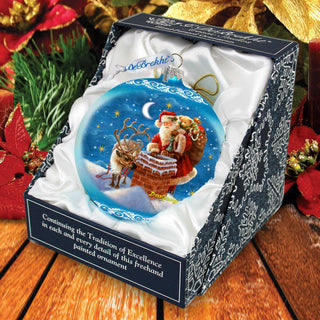 Christmas Arrival Lg Glass Ornament in Blue by Gelsinger - Christmas Decor - 73921B-DG