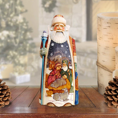 Nativity Merchant Santa Hand-Painted WOODCARVED Masterpiece by G. DeBrekht - Nativity Holiday Decor - 214521 *** PRE-ORDER - Handmade Just for You! ***