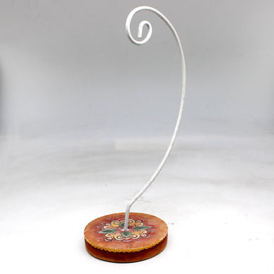 Metal Ornament Holder Stand on Round Cast Flower Base - 10 Inches Tall - Christmas Ornament Display by G. Debrekht Limited Quantity Available
