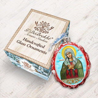 Mother of God Tenderness Mercury Glass Ornament by G. DeBrekht - Nativity Holiday Decor - 772023